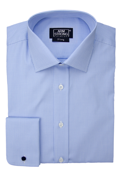 LIGHT BLUE DOGTOOTH PINPOINT OXFORD