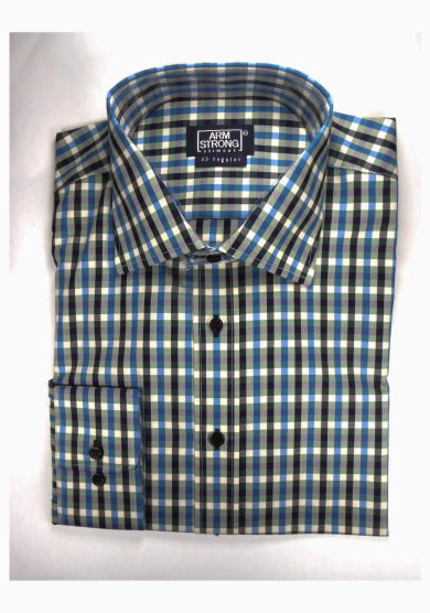 BLUE GREEN MULTI CHECK TWILL