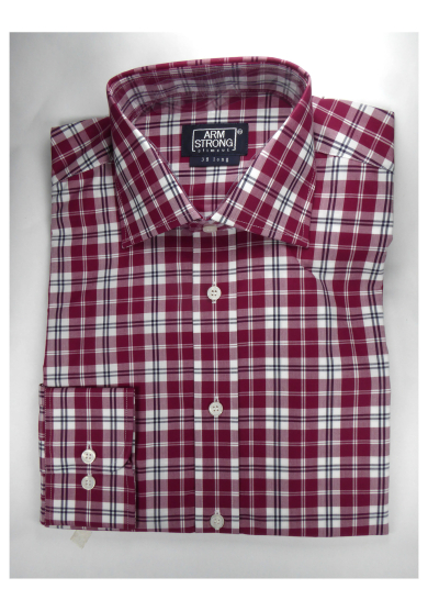 RED NAVY CHECK POPLIN