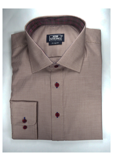 BROWN DOGTOOTH CONTRAST TWILL