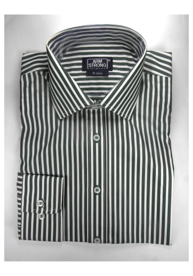 GREEN STRIPE POPLIN