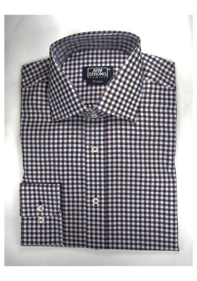 BROWN BLUE CHECK TWILL