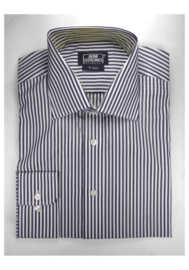 NAVY STRIPE POPLIN