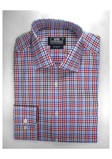 RED BLUE MULTI CHECK TWILL