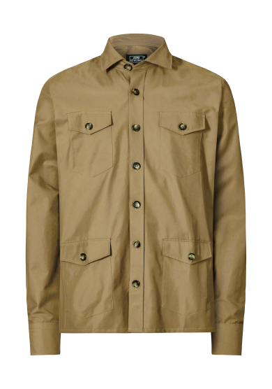 BEIGE COTTON TECH TWILL OVERSHIRT