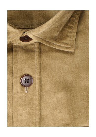 BEIGE COTTON VELVET OVERSHIRT