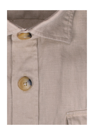 BEIGE LINEN OVERSHIRT