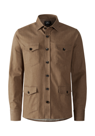 BEIGE OVERSHIRT COTTON SILK STRETCH