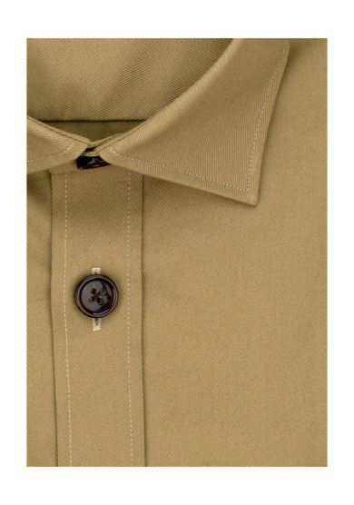 BEIGE OVERSHIRT STRETCH COTTON TWILL