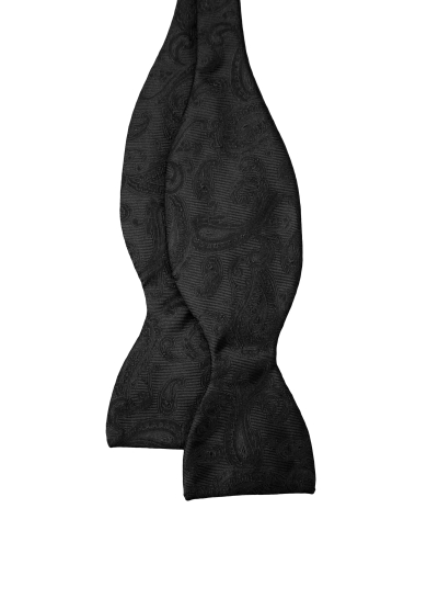 BLACK PAISLEY BOW TIE