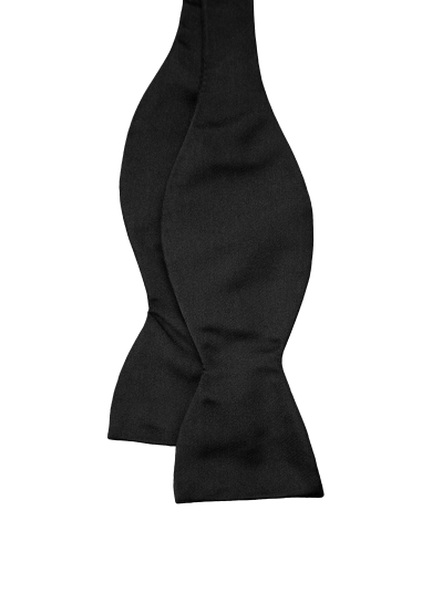 BLACK SOLID SILK BOW TIE