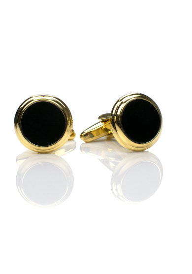 BLACK ONYX GOLD CUFF LINK