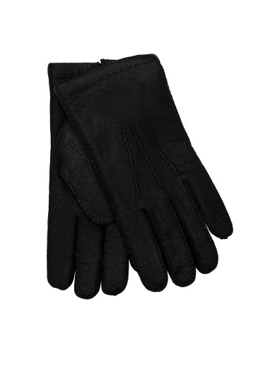 BLACK PECCARY CASHMERE GLOVES