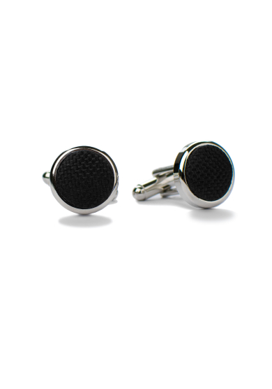 BLACK SILK CUFF LINK