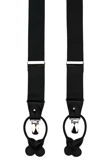 BLACK RIBBED SUSPENDERS