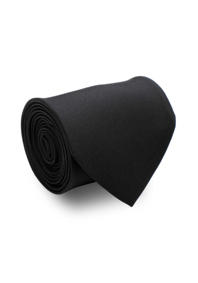 BLACK SOLID SILK TIE