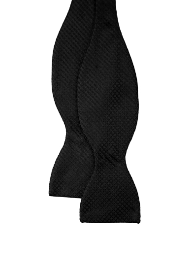 BLACK WAFFLE BOW TIE