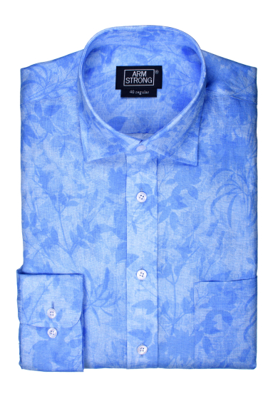 BLUE PRINTED LINEN