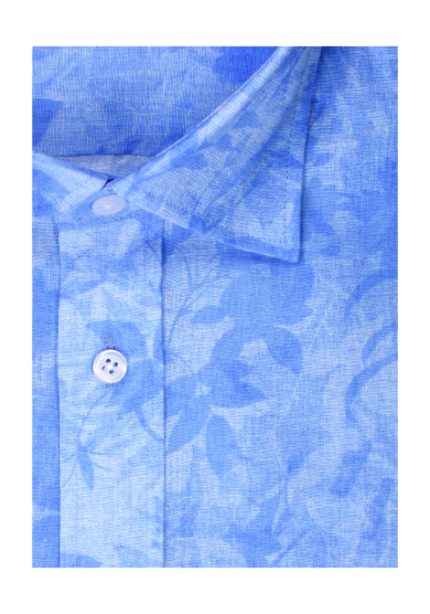 BLUE PRINTED LINEN