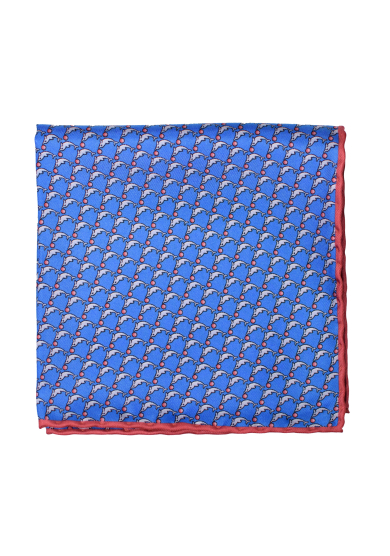 BLUE DOLPHIN SILK POCKET SQUARE