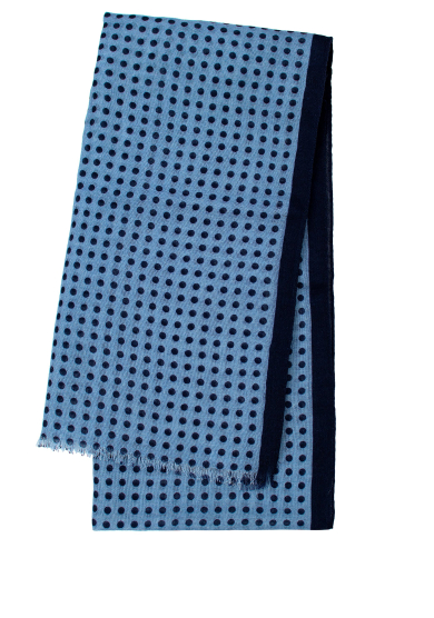 BLUE DOT WOOL SCARF