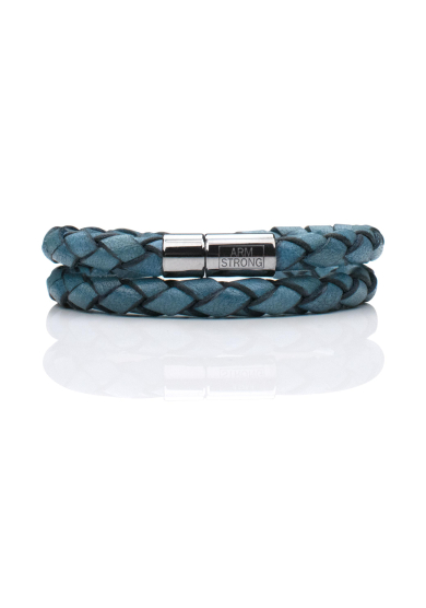 BLUE DOUBLE BRAIDED BRACELET