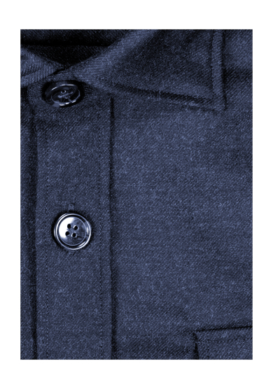 BLUE OVERSHIRT WOOL CASHMERE TWILL