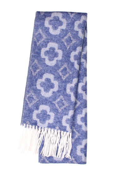 BLUE PATTERN CASHMERE SCARF