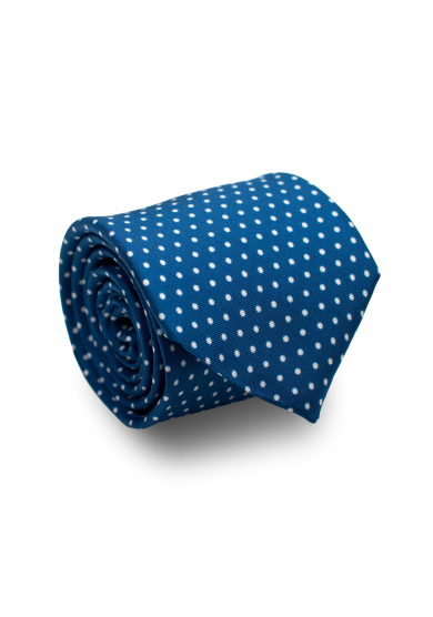 BLUE WHITE DOT SILK TIE