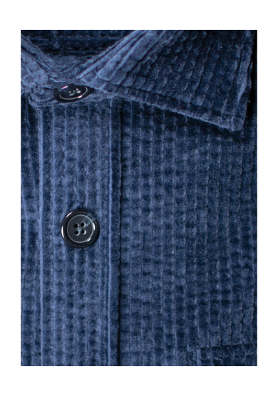BLUE WAVE COTTON STRETCH VELVET OVERSHIRT