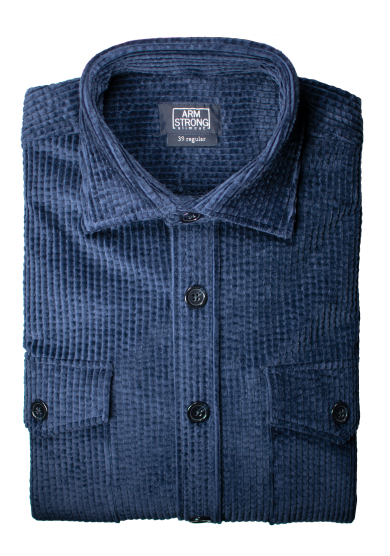 BLUE WAVE COTTON STRETCH VELVET OVERSHIRT