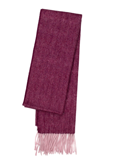 BORDEAUX HERRINGBONE CASHMERE SCARF