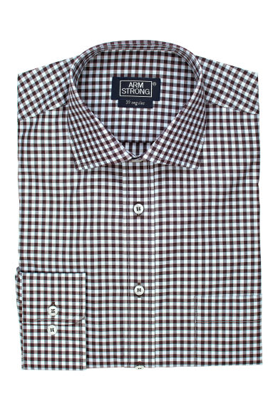 BROWN BLUE CHECK TWILL