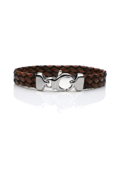 BROWN BLACK BRAIDED BRACELET