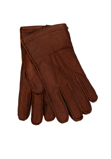 BROWN PECCARY CASHMERE GLOVES