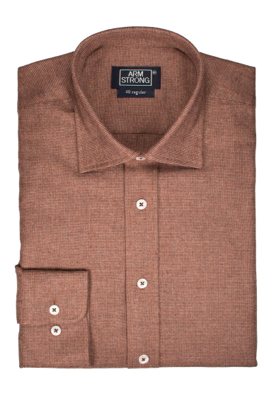 BROWN MINI DOGTOOTH FLANNEL TWILL