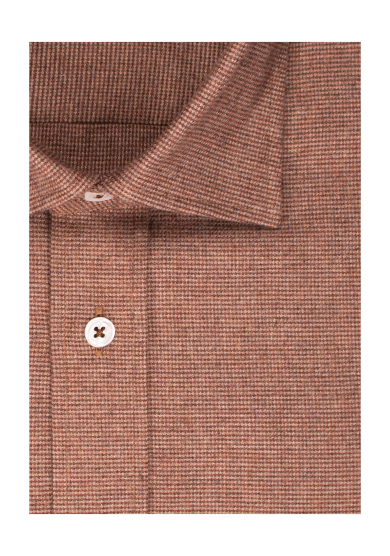 BROWN MINI DOGTOOTH FLANNEL TWILL