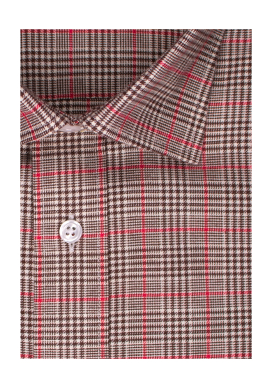 BROWN ORANGE CHECK TWILL