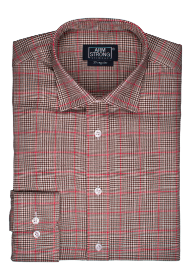 BROWN ORANGE CHECK TWILL