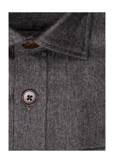 BROWN OVERSHIRT WOOL CASHMERE TWILL
