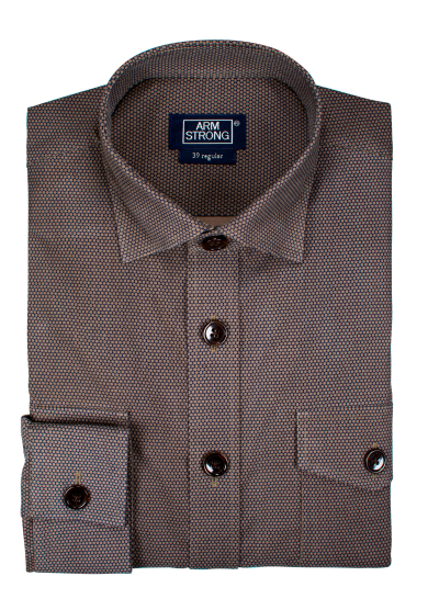 BROWN PRINTED OVERSHIRT VELLUTO