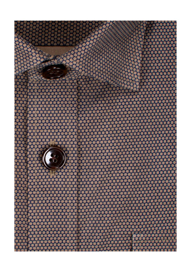 BROWN PRINTED OVERSHIRT VELLUTO
