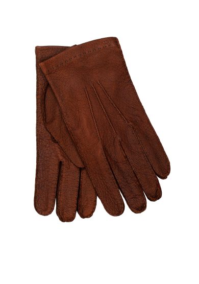 BROWN PECCARY UNLINED GLOVES