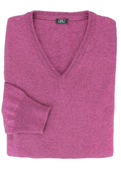 PURPLE CASHMERE V-NECK SWEATER