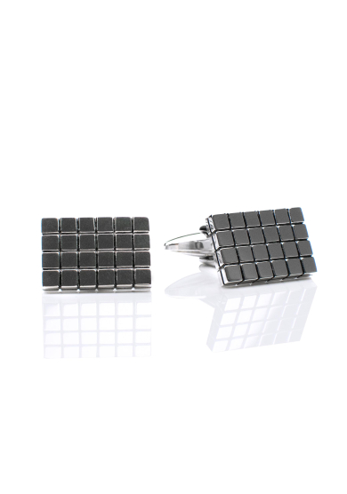 CHROME CHECKERED CUFF LINK