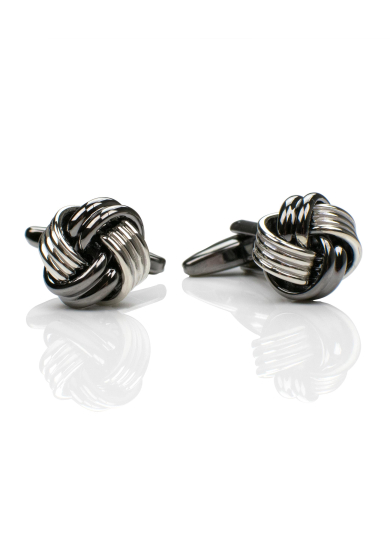 CHROME DARK KNOT CUFF LINK