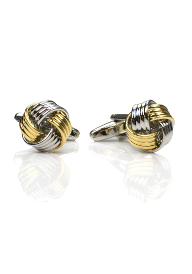 CHROME GOLD KNOT CUFF LINK