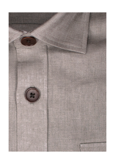 DARK BEIGE LINEN OVERSHIRT