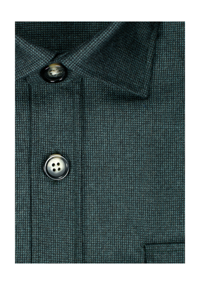 DARK GREEN OVERSHIRT WOOL CASHMERE TWILL