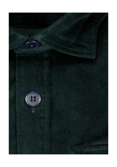 DARK GREEN VELVET OVERSHIRT